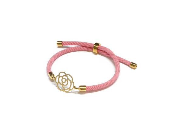 FloraBloom 14 ayar çiçek sembollü altın ipli bileklik – ip rengi WhatsApp üzerinden seçilebilir – Punoro