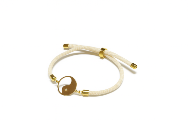 ZenBalance 14 ayar Yin Yang sembollü altın ipli bileklik – ip rengi WhatsApp üzerinden seçilebilir – Punoro