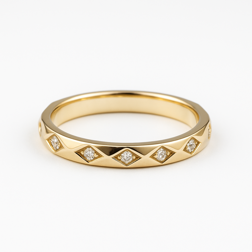 StellaVine 14 ayar taşlı altın yüzük – özel paketleme ile gönderilir – Punoro