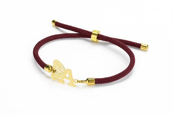 LetterWings 14 Ayar Altın Bileklik A harf